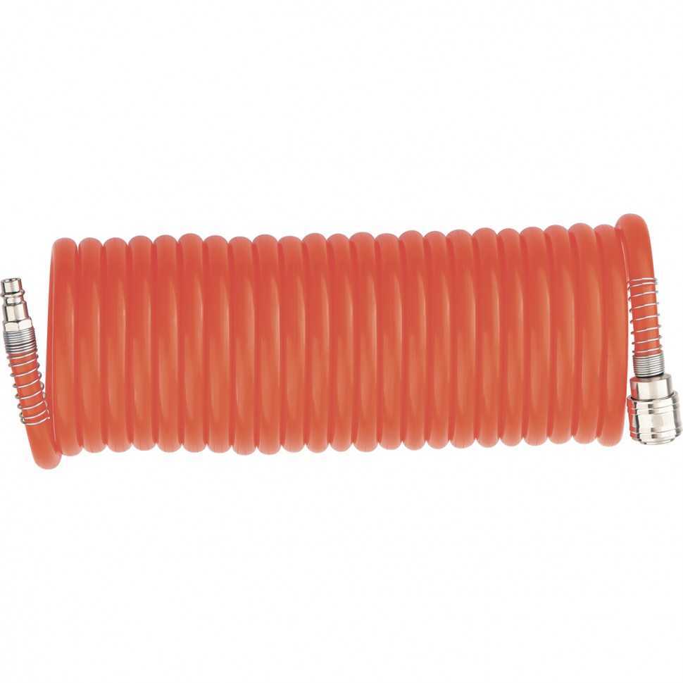 Шланг спиральный воздушный 8 х 12 мм, 18 бар, с быстросъемными соединениями, 15 м Stels Пневмоинструмент (аксессуары) фото, изображение