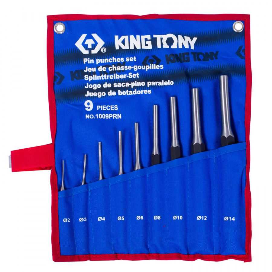 Набор выколоток, чехол из теторона, 9 предметов KING TONY 1009PRN Наборы инструмента фото, изображение