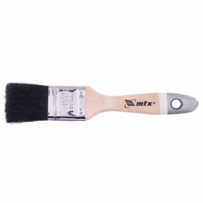 Кисть плоская, натуральная черная щетина, деревянная ручка 1.5" MTX Кисти плоские фото, изображение