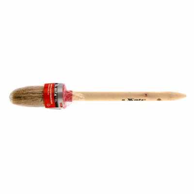 Кисть круглая № 8 (35 мм), натуральная щетина, деревянная ручка MTX Кисти круглые фото, изображение
